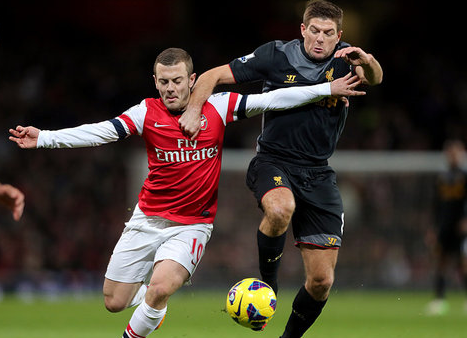 Gerrard and Wilshere AFC v LFC 300113