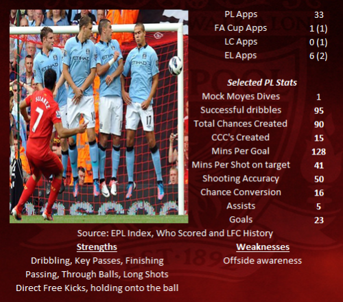 Luis Suarez STATS 2012-13